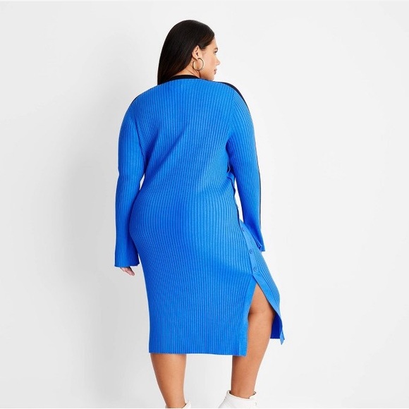 🔖 FUTURE COLLECTIVE x Target Long Sleeve Sweater Dress Kahlana Barfield Brown - Picture 9 of 17